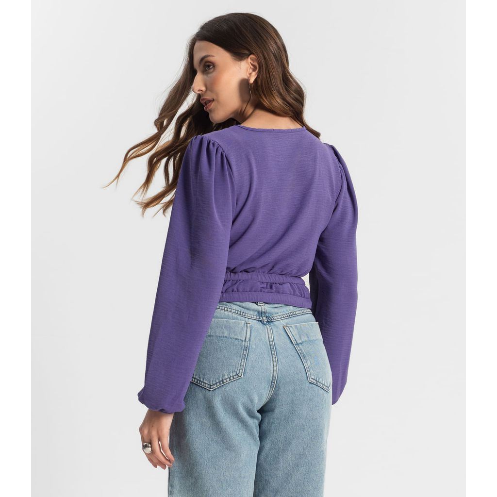 Detalhes do Blusa Feminina Manga Longa Endless Roxo