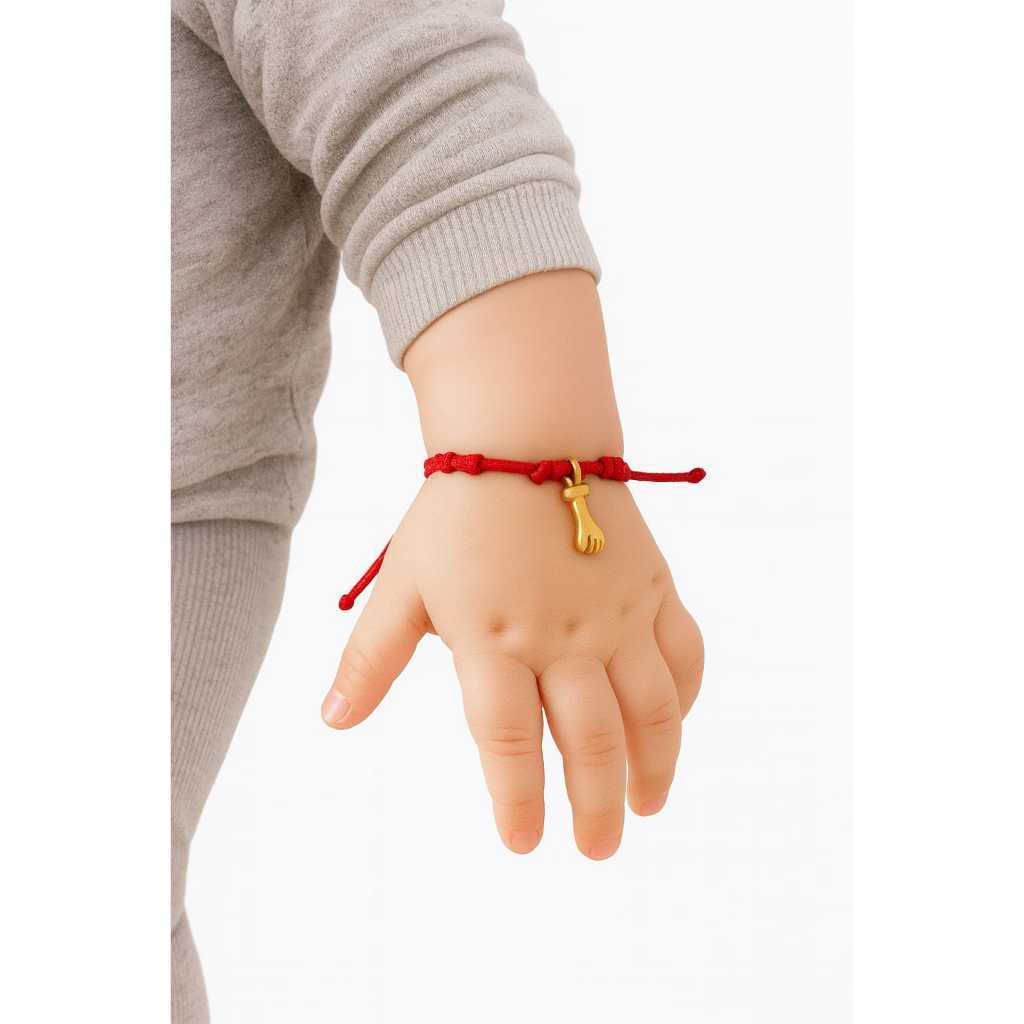 Pulseira 7 nós VERMELHA para bebê (0 a 2 anos) com Figa (BIJUTERIA)