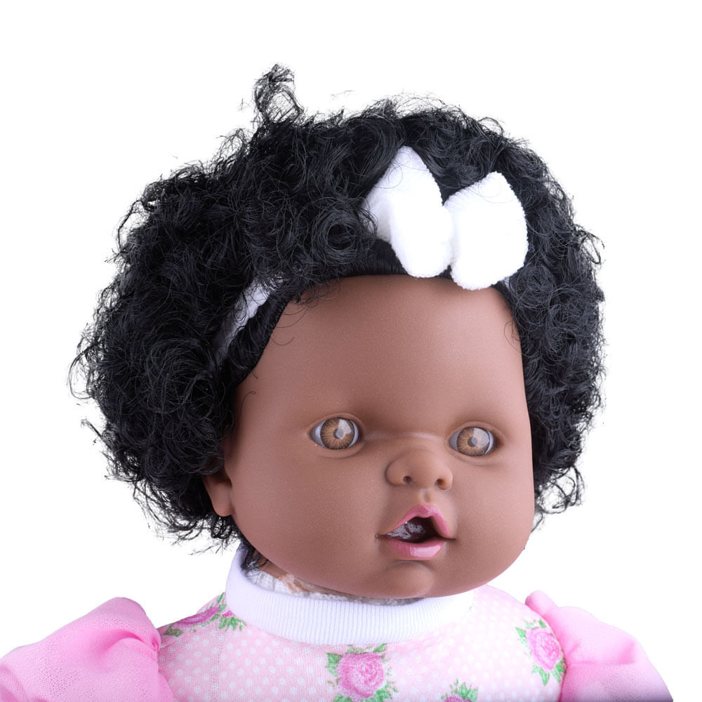 Detalhes do Boneca Milk Collezione Angelina Negra Fala 62 Frases