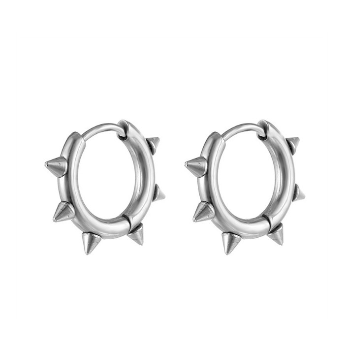 Kit 1 ate 6 Pares Brinco Argola Spike - Espinhos em Aço Cirúrgico Unissex em Oferta na Shopee