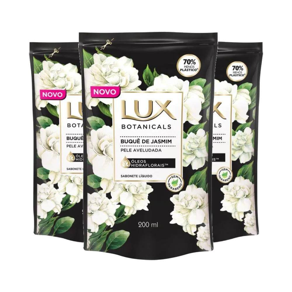 Kit 3 Sabonete Liquido Lux Refil Buque De Jasmin 200ml