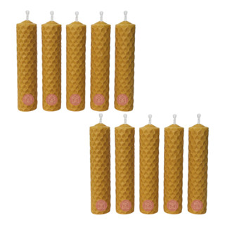 10 Velas De Cera De Abelha 100% Pura E Natural 10x2 Cm em Oferta na Shopee
