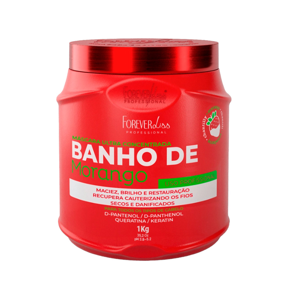 Máscara Banho de Verniz Morango Forever Liss 1kg