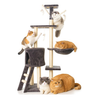 Arranhador para Gatos 5 Andares com Brinquedos | Casa Torre para Gatos Arranhar e Brincar | Confortável casinha de gato em Oferta na Shopee
