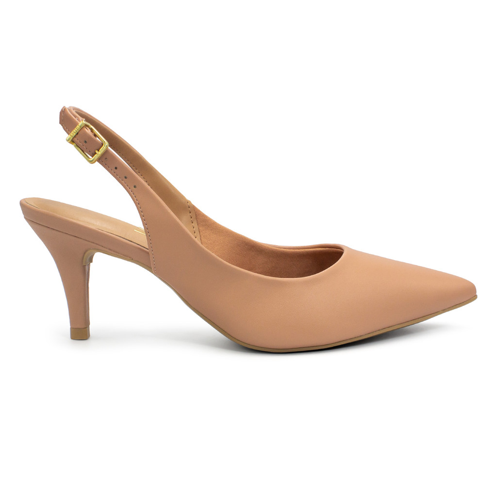 Scarpin Vizzano Feminino Pelica Slingback Salto Fino 1185.700 em Oferta na Shopee
