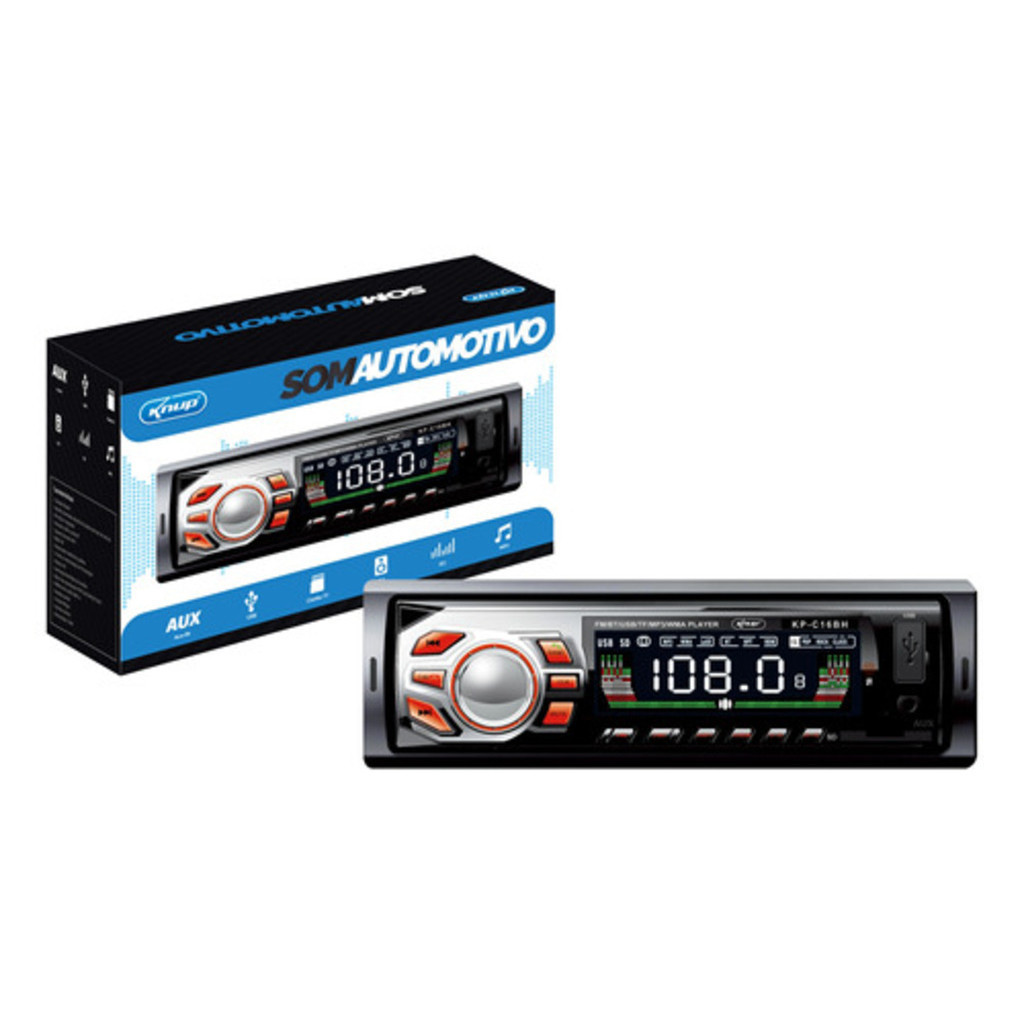 Som Automotivo Knup KP-C16BH com USB, Bluetooth e Leitor de Cartão SD