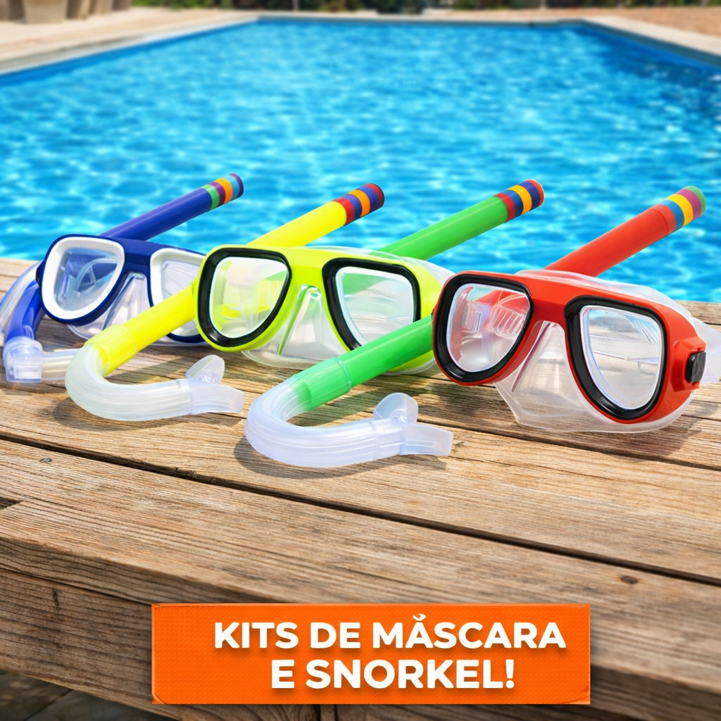 Máscara de Mergulho Infantil Snorkel Óculos Praia Piscina