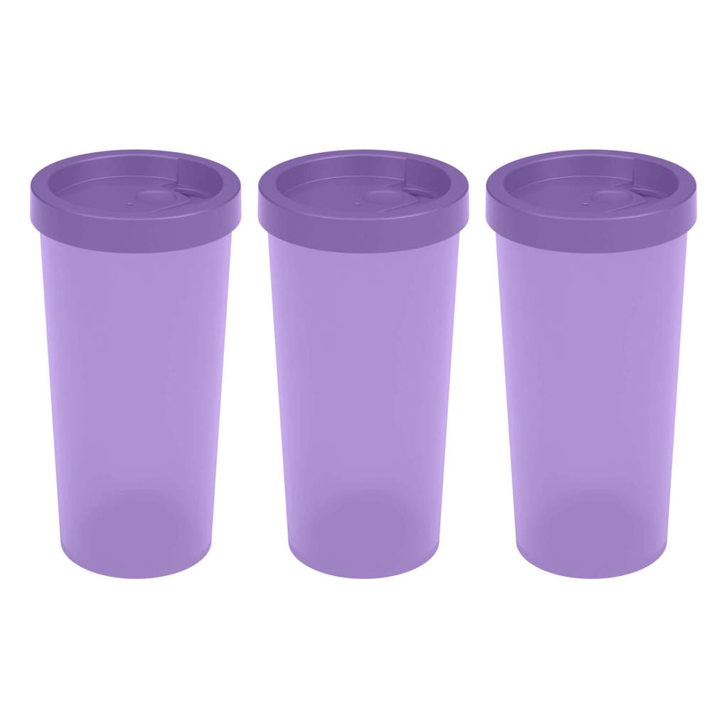 Kit 3 Copos com Tampa Nutri 500ml Cada Lilás Coza Brinox