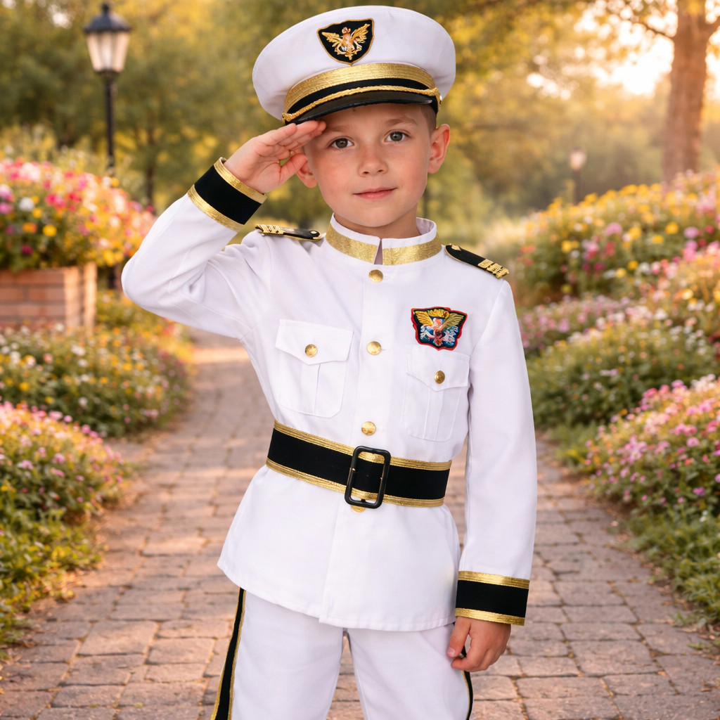 Kit Fantasia Marinheiro Unissex Navio Capitão Festa Infantil Completa Carnaval Cosplay