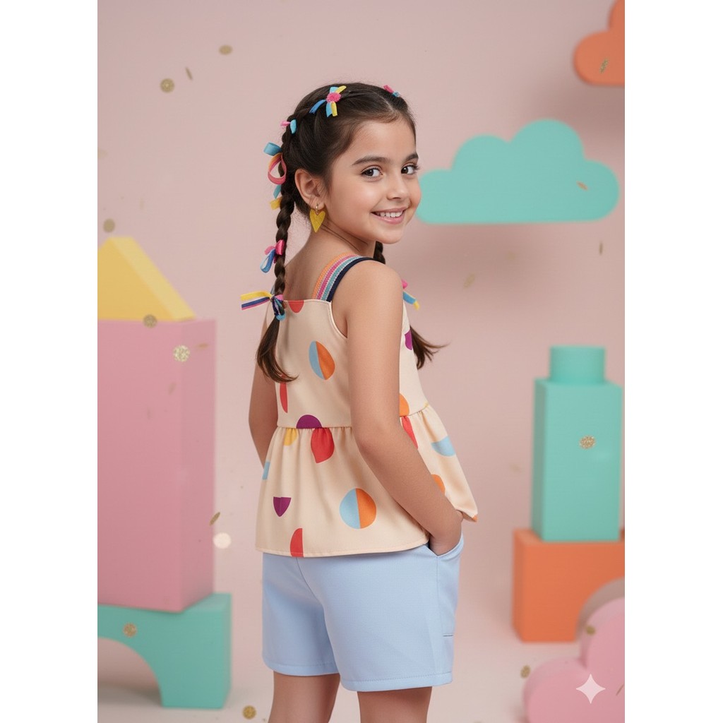 Conjunto infantil feminino do 4 ao 10 anos conjunto menina verão estampas alegres