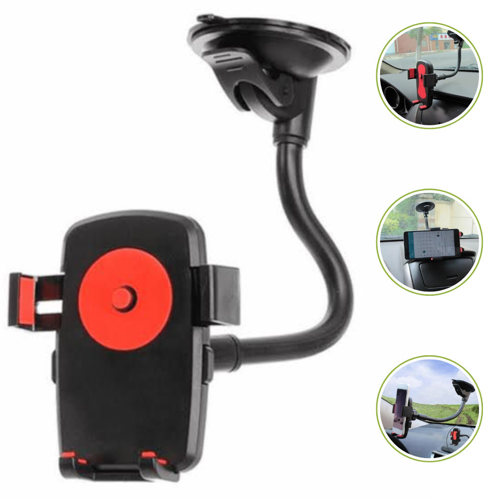 Suporte Veicular para Celular e GPS com Haste Articulada e Trava Automática