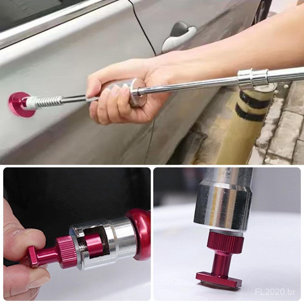 Conjunto de 3 peças de ferramentas ajustáveis para reparo de amassados em carros, placa de conexão em alumínio tipo D.