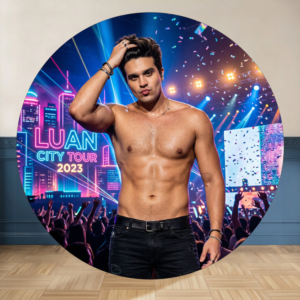 Painel Redondo Luan Santana Luan City | Aniversário | Tecido Premium | Frete Grátis | Vários Modelos