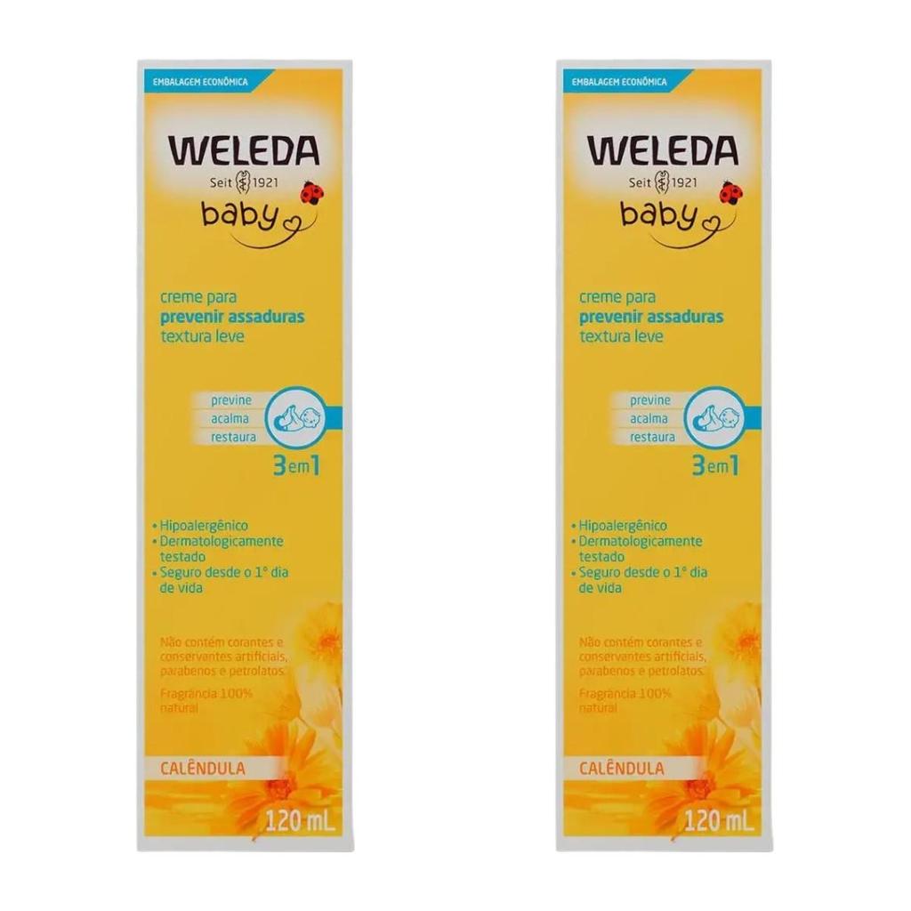 Kit Creme Para Prevenir Assaduras Weleda Baby Calêndua Com 2 Unidades De 120 Ml Cada