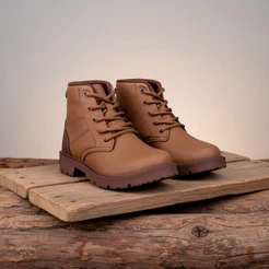 Coturno Infantil Menino Kidy Walk Caramelo Marrom Cano Alto Casual Confortável Leve Anatômico