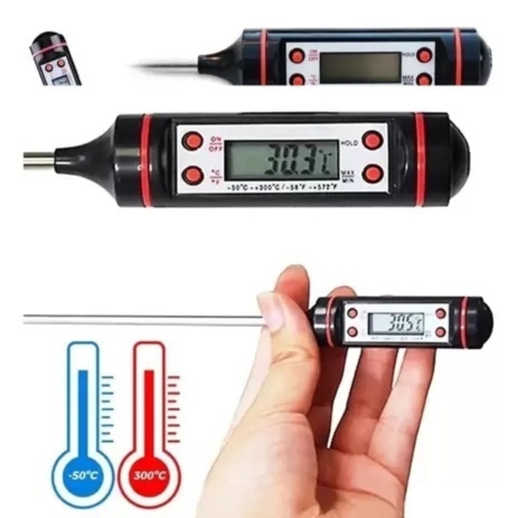 Kit 1/2/3/4 Termômetros Culinários Tipo Espeto Digital De Cozinha