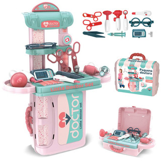 Kit Médico Enfermeira Infantil Maleta Doutor 3 em 1 Brinquedo Educativo Faz de Conta Menina Kizumba