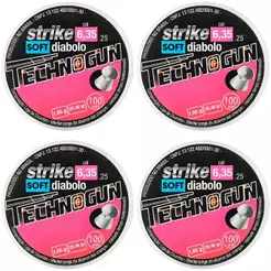 4x.Chumbinho 6.35mm 100un. Technogun Strike Diabolo