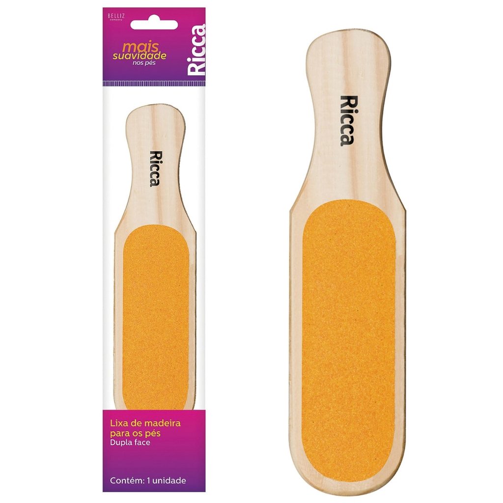 LIXA MADEIRA MEDIA P/ PÉ RICCA  420 em Oferta na Shopee