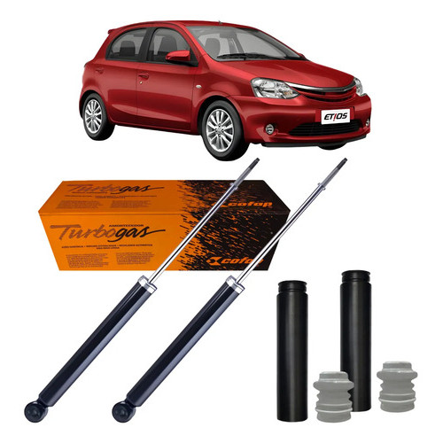 Par Amortecedor Traseiro Cofap + Kits Etios 2012 2013 A 2016