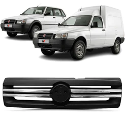 Grade Radiador Uno Fiorino 2009 2010 2011 2012 2013 Preto Friso Cromado