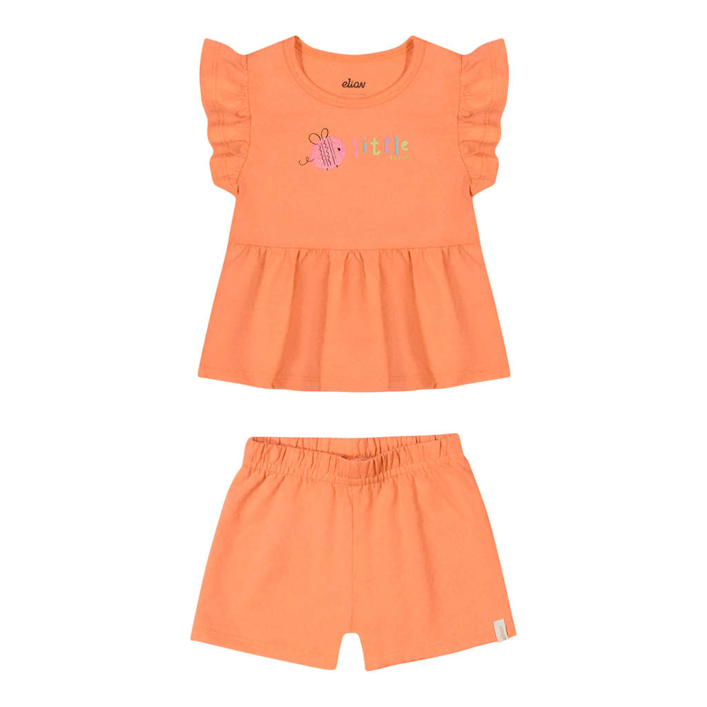 Conjunto Bebê Menina Abelhinha Glitter Elian Laranja em Oferta na Shopee