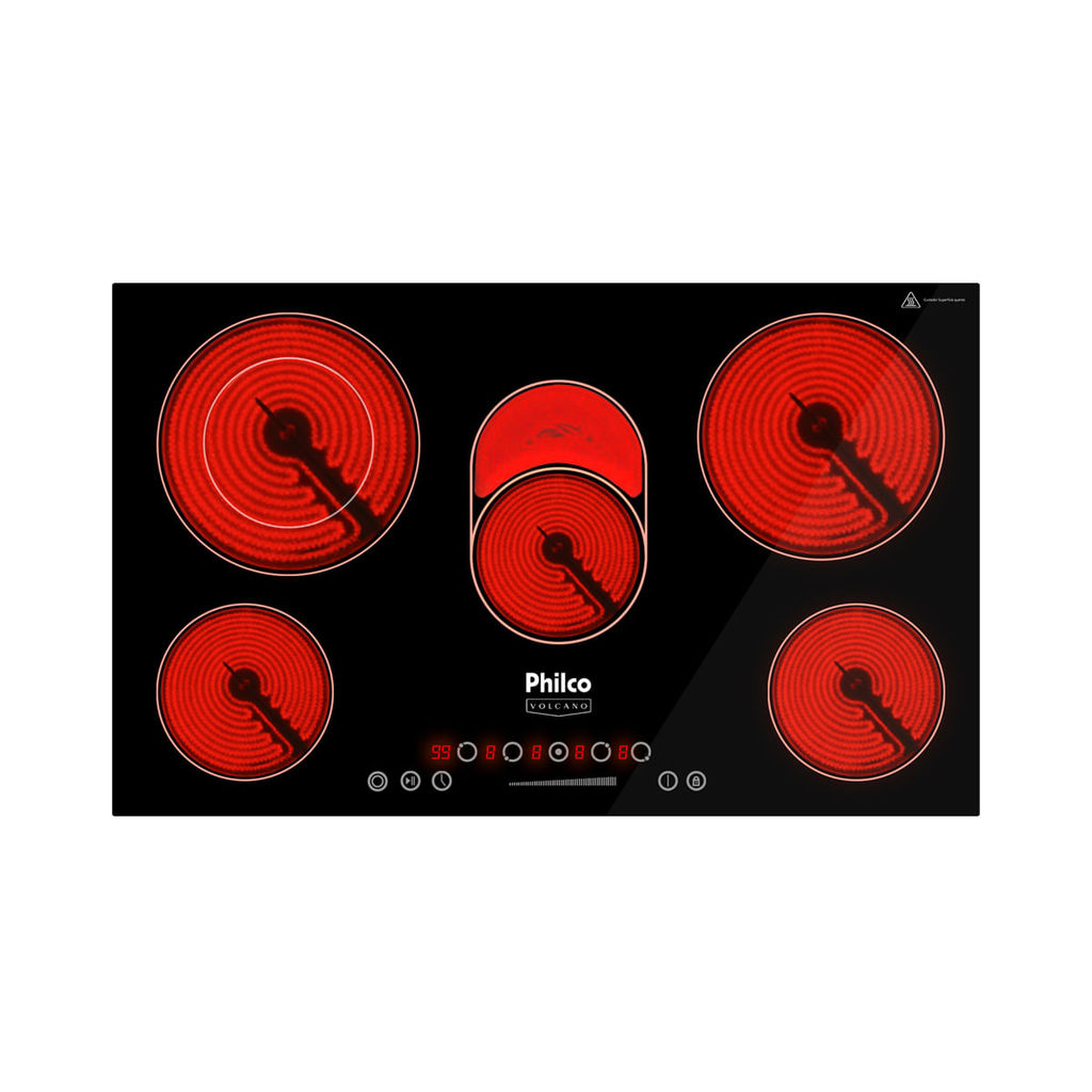 Cooktop 5 Bocas Elétrico Philco Volcano PCT55VC