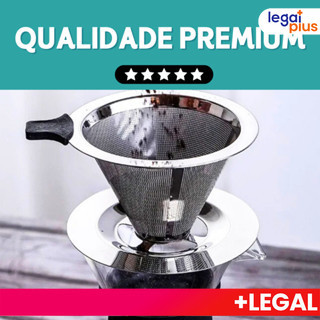 Filtro Coador De Café Inox 103/102/101 - Com Pegador em Silicone - Peneira Aço Reutilizável - CH