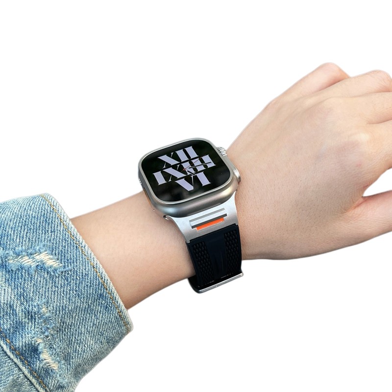 Pulseira esportiva de silicone para relógio aplicável a Apple Watch Series 11 10 9 8 7 6 49/46/42/45/44mm 40/41/42MM
