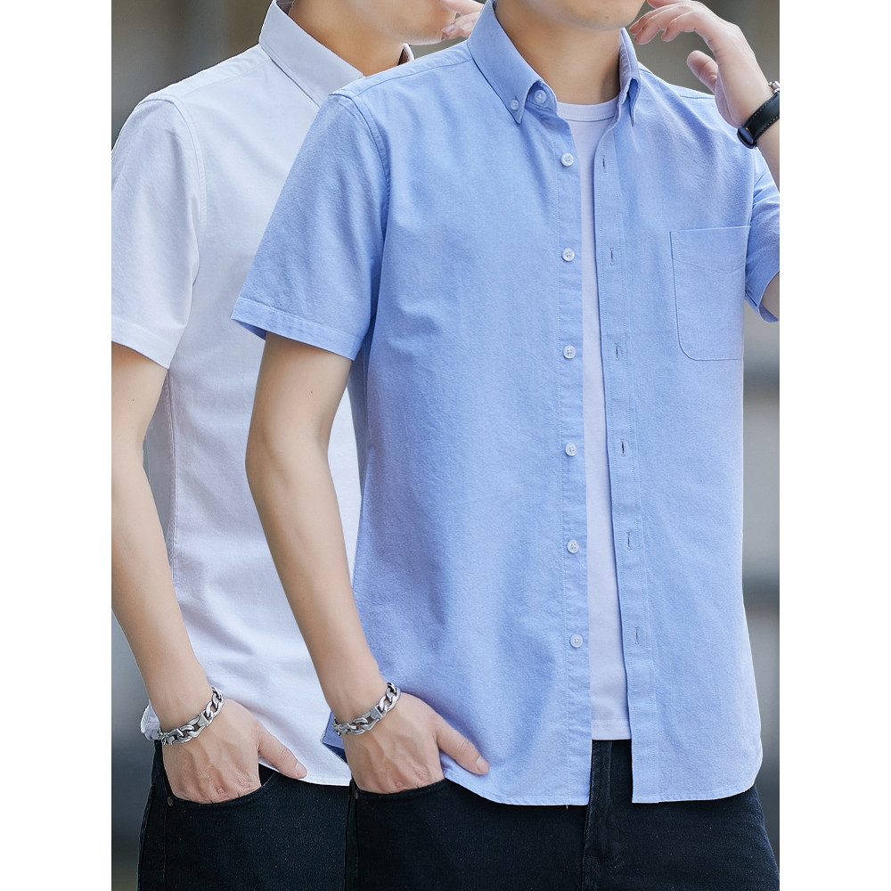 Camisa de manga curta de seda gelo masculina verão solto não-ferro meia manga camisa 2026 novo estilo Street Wear camisa