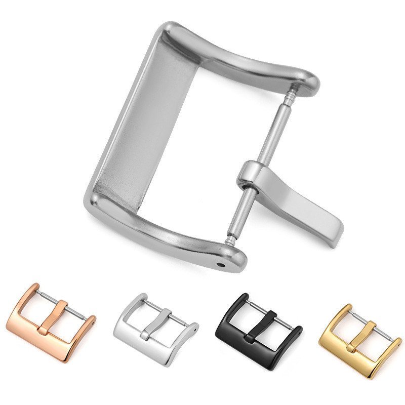 Fecho de relógio em aço inoxidável 304 16mm 18mm 20mm 22mm 24mm, fecho polido fosco, fecho de corrente de relógio em met