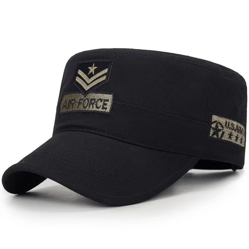 Boné de algodão de novo estilo, boné militar, boné camuflado masculino para primavera e verão, boné de aba reta com prot