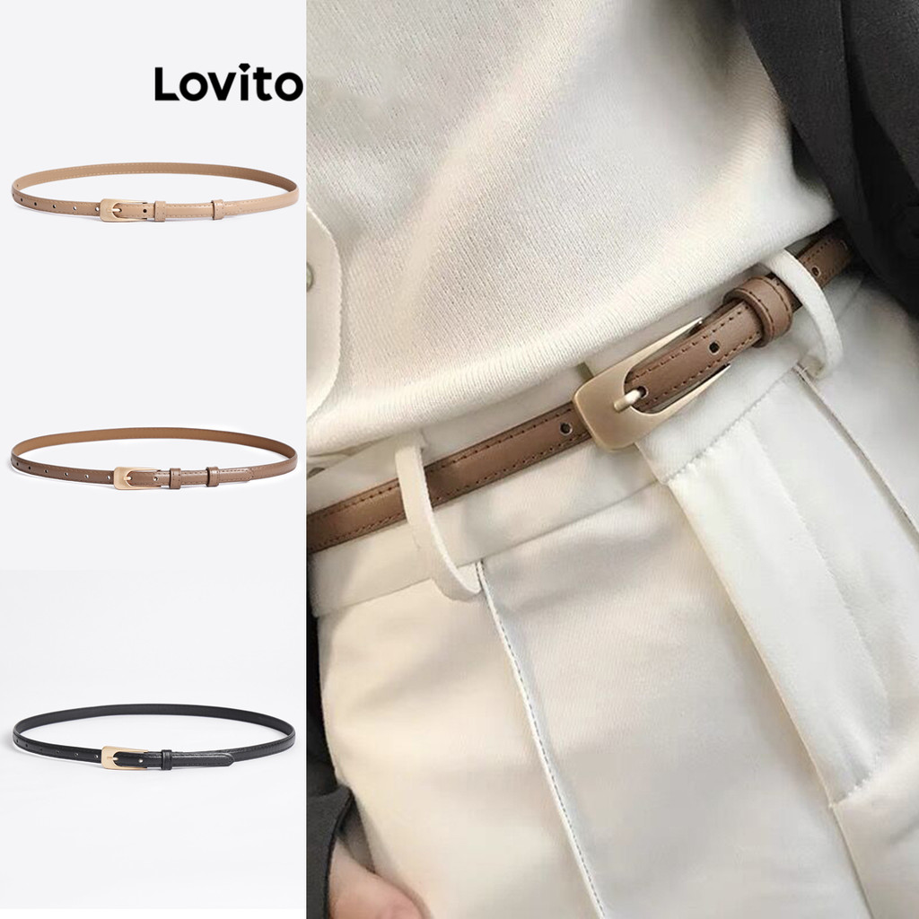 Lovito Casual Acessórios De Cinto De Metal Cinto Básico Para Mulheres L60AD099