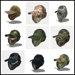 Campo de ventilador militar tático aço Fio Máscara Proteção facial estendida Máscara de proteção de ouvido Proteção exte