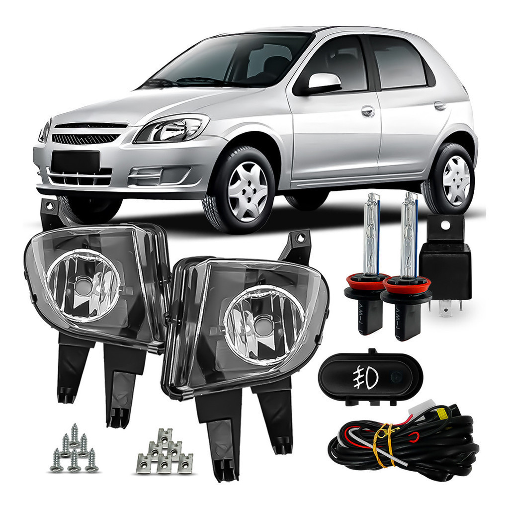 Kit Farolete De Milha Celta Prisma 2007 2008 A 2011 Xenon
