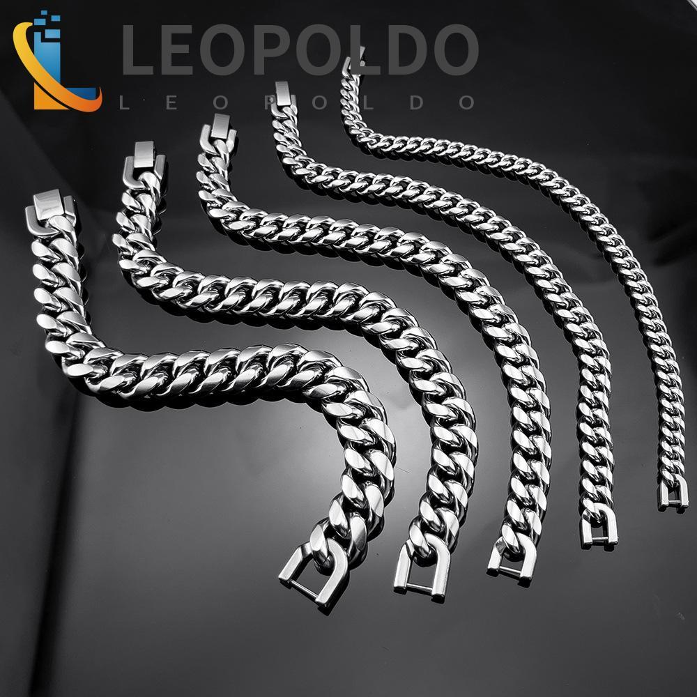 Colar De Aço Inoxidável LEOPOLDO , Masculino Punk De Metal , Gargantilha 5,6,8,10,12,14mm Joias Cubano