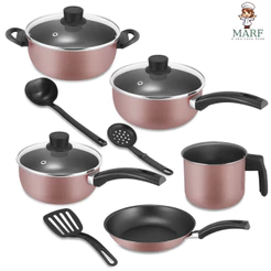 Conjunto de Panelas Rosé com 8 peças Antiaderente de verdade, estilo incrível. Aproveite o frete!