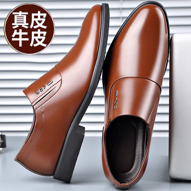 Sapatos de couro masculinos roupa Formal negócios aumento interno sapatos masculinos de couro genuíno primavera outono r