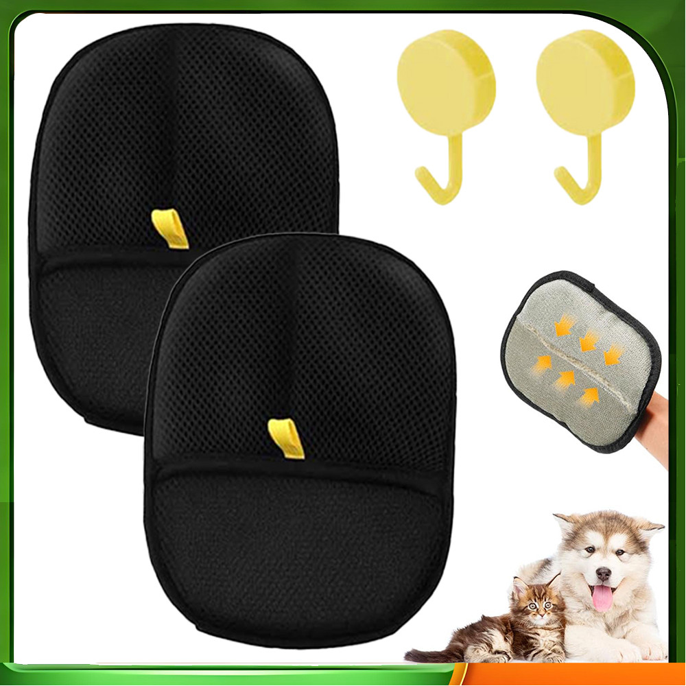 Conjunto de luvas estáticas para remoção de pêlos de animais de estimação com suprimentos de limpeza para cães e gatos c