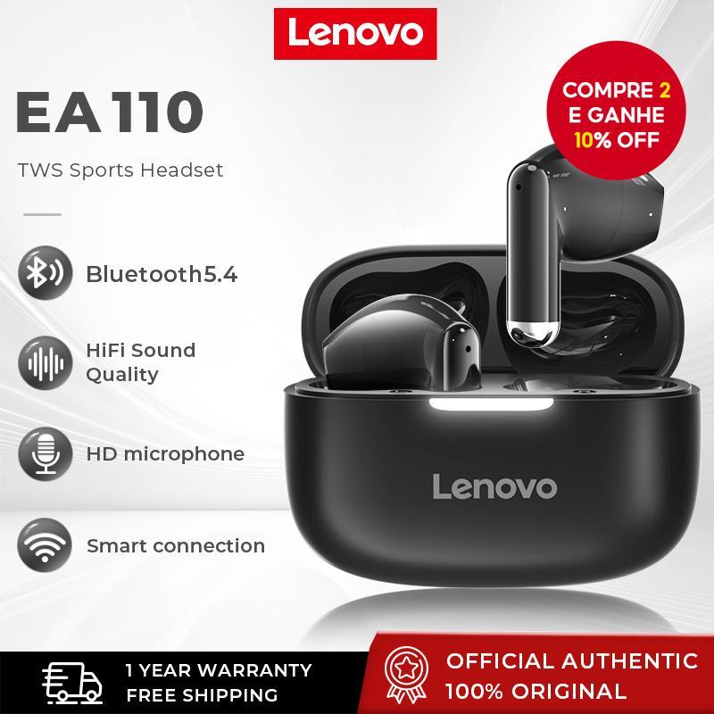  Lenovo EA110 Fones de Ouvido Esportivos Fones Bluetooth Sem Fio Mini Fone Bluetooth 5.4 Controle por Toque ANC Redução