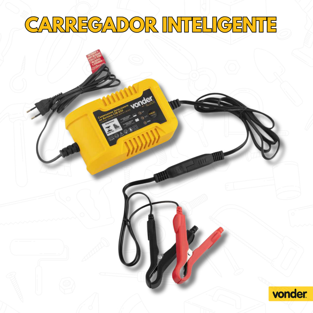 Carregador Inteligente Bateria Bivolt CIB035 6V/12V VONDER