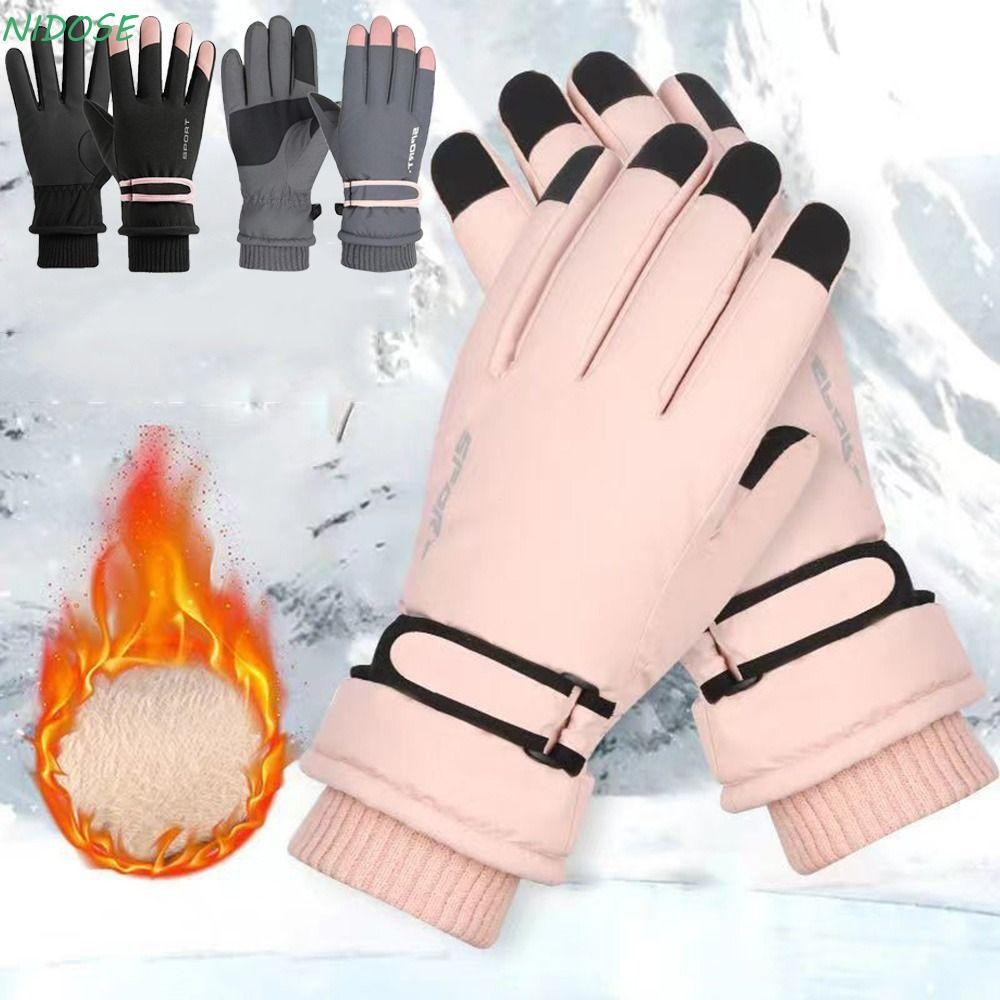 Luvas De Equitação NIDOSE , Neve Antiderrapantes Com Tela Sensível Ao Toque Esqui Impermeáveis Quentes De Inverno Para M