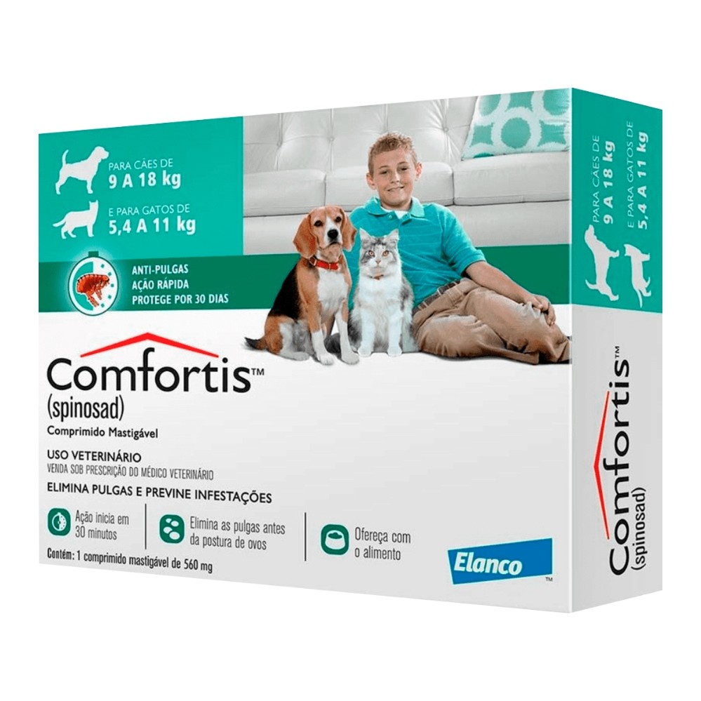 Antipulgas Comfortis 560mg 1 Compr - Elanco em Oferta na Shopee
