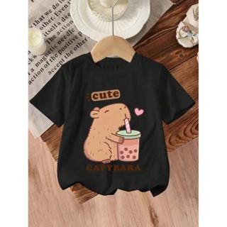 Camiseta Feminina Infantil Capivara Cute Estampada Para Crianças Meninas Camisa Algodão 30.1 Premium em Oferta na Shopee