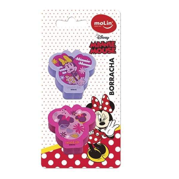 Kit Estojo Minnie Cristal Pvc Grande Dac Original + 2 Borrachas Minnie
