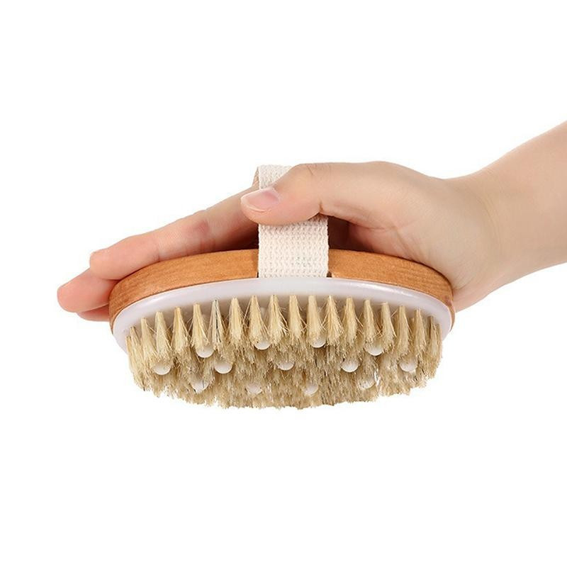 1 Pçs Esfoliante De Madeira Massagem Corporal Escova De Chuveiro Cerdas Naturais Banho Macio SPA Mulher Homem Cuidados C em Oferta na Shopee