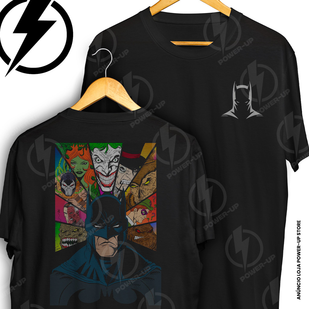 Camiseta Batman E Vilões Coringa Arkham Frente E Verso Blusa Camisa 100% Algodão em Oferta na Shopee