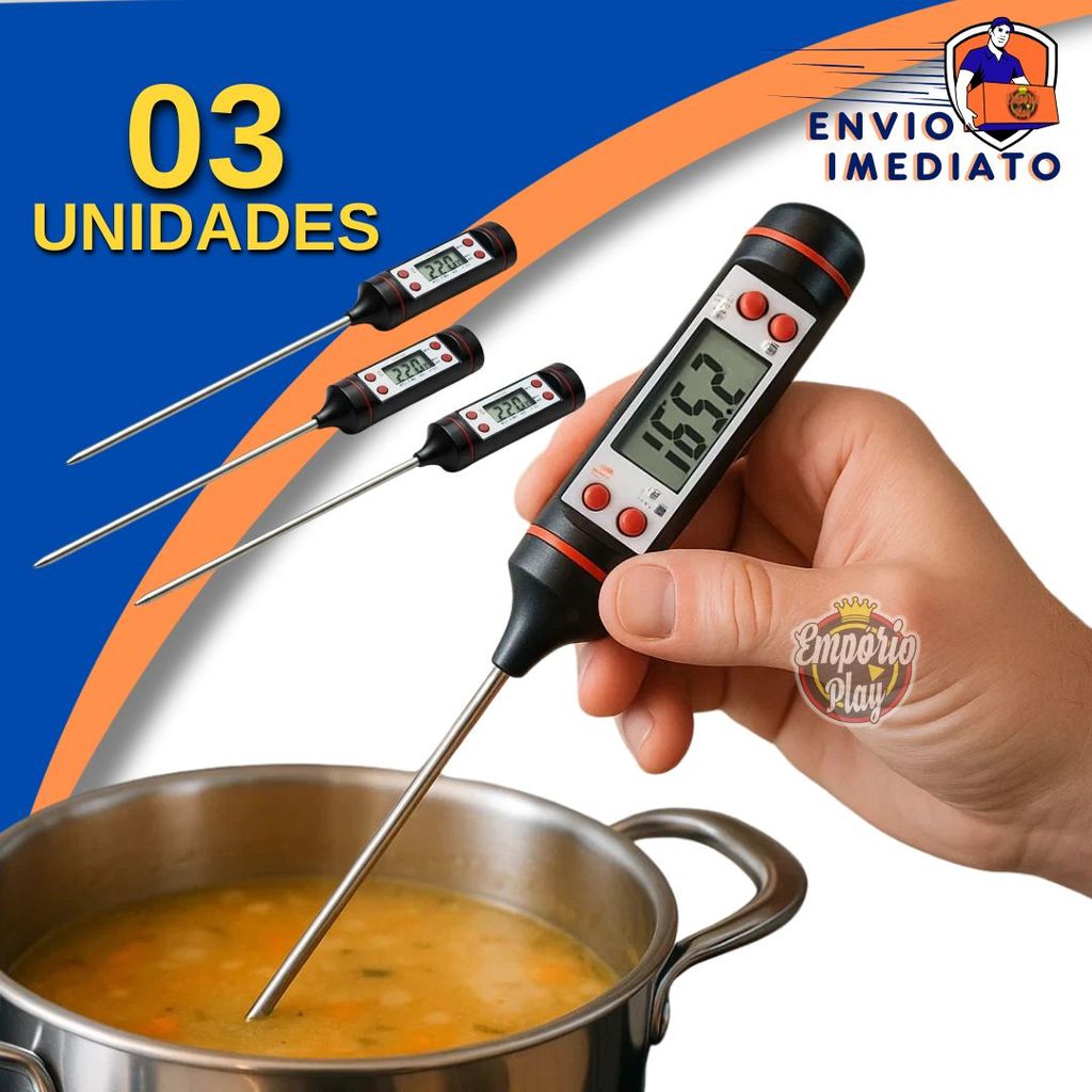 Termômetro Culinário Digital Espeto Alimento Cozinha Para Medir Temperatura Medidor