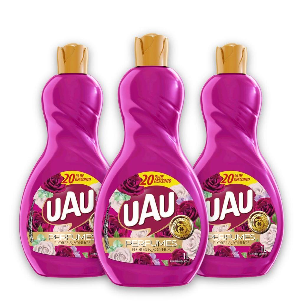 Kit 3un Limpador 1L UAU Flores e Sonhos Promo em Oferta na Shopee