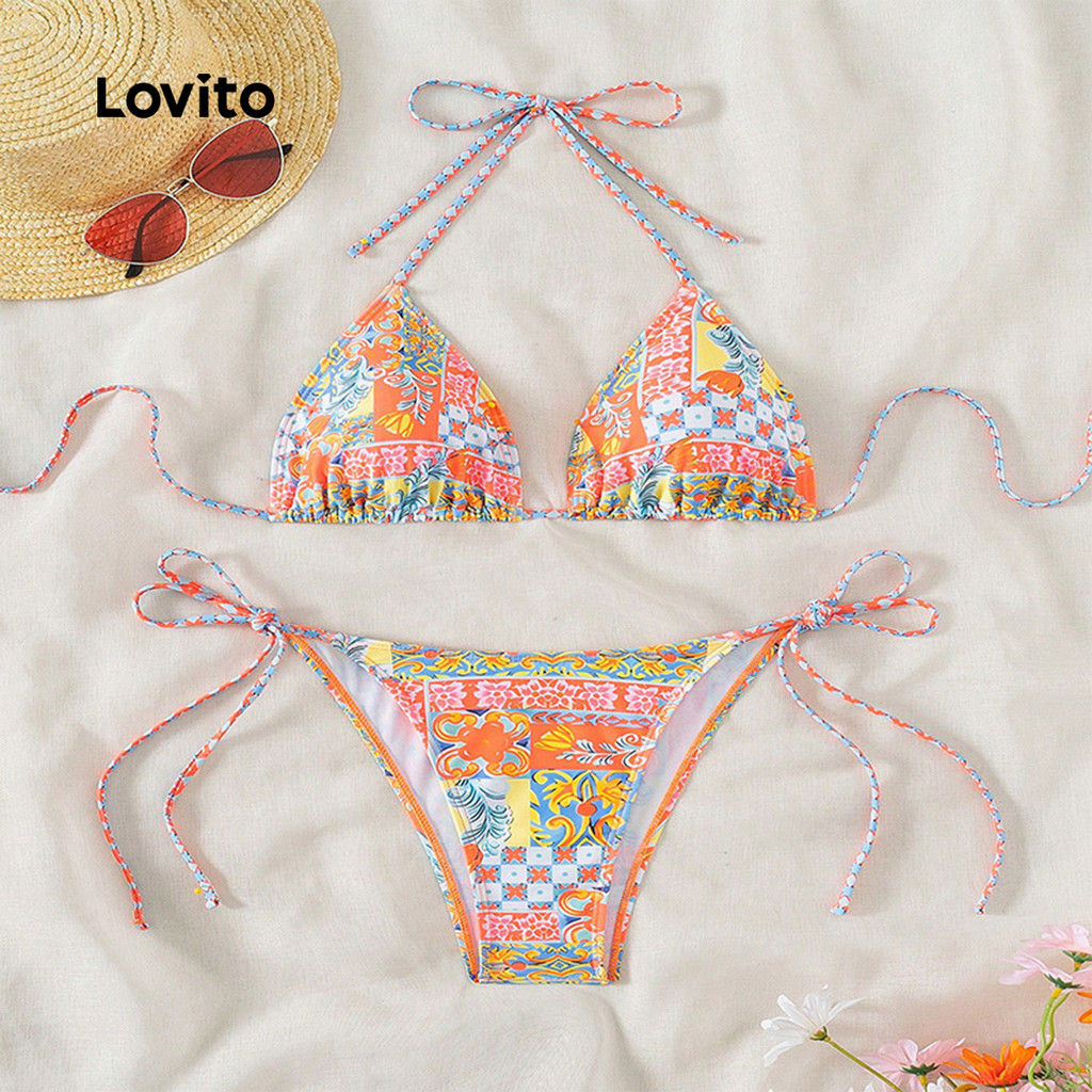 Lovito Conjuntos de Biquíni Sexy com Renda para a Primavera/verão para mulheres LNE126X014 em Oferta na Shopee